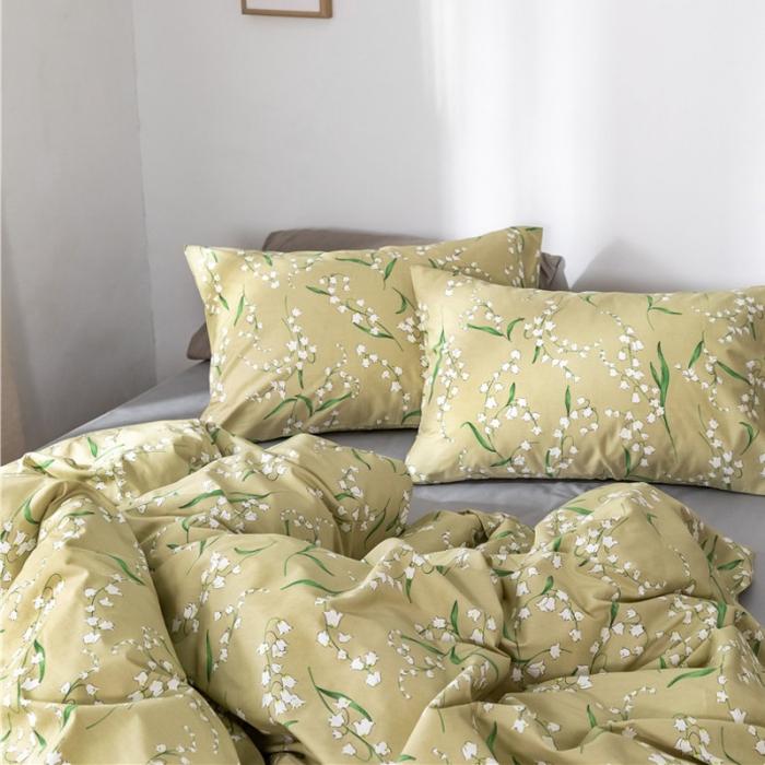 91家纺网 家纺一手货源 找家纺 棉眠 2019新款全棉13070四件套 风铃草