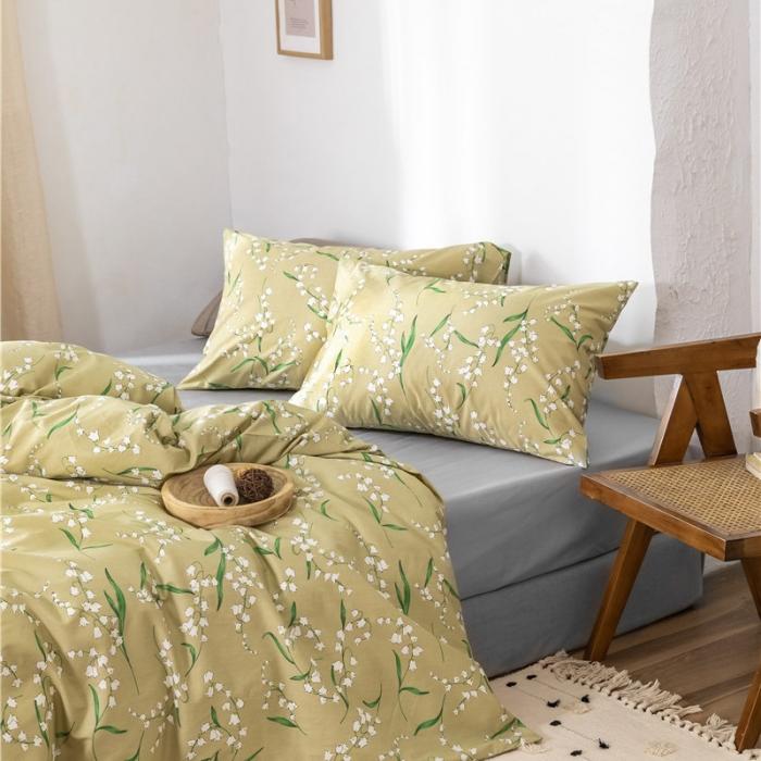 91家纺网 家纺一手货源 找家纺 棉眠 2019新款全棉13070四件套 风铃草