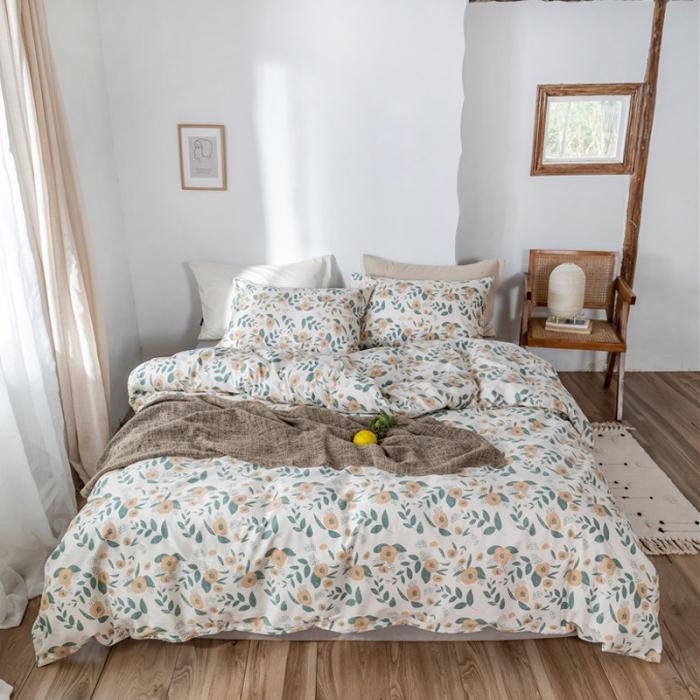 91家纺网 家纺一手货源 找家纺 棉眠 2019新款全棉13070四件套 花团锦簇