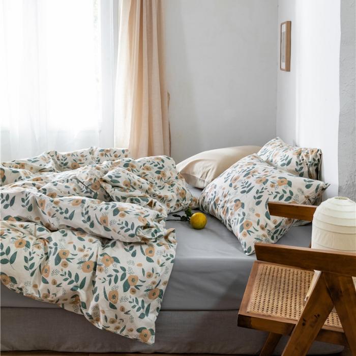 91家纺网 家纺一手货源 找家纺 棉眠 2019新款全棉13070四件套 花团锦簇