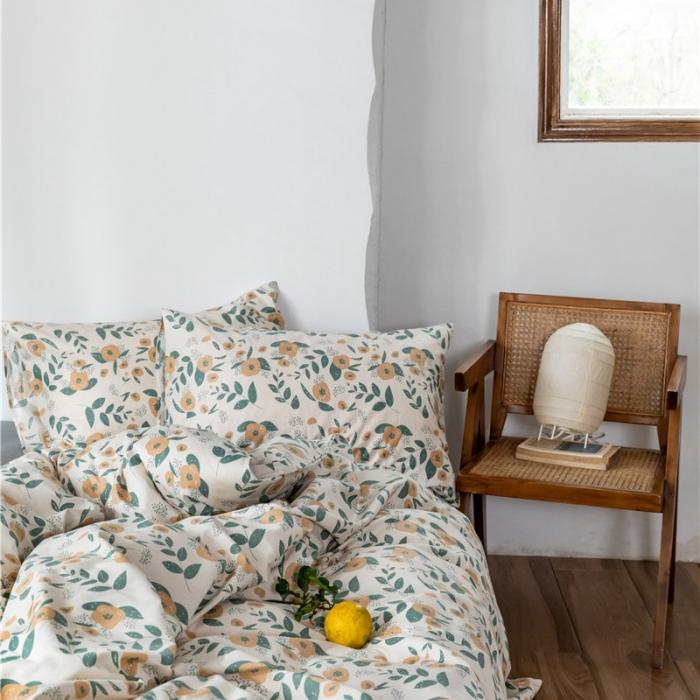 91家纺网 家纺一手货源 找家纺 棉眠 2019新款全棉13070四件套 花团锦簇