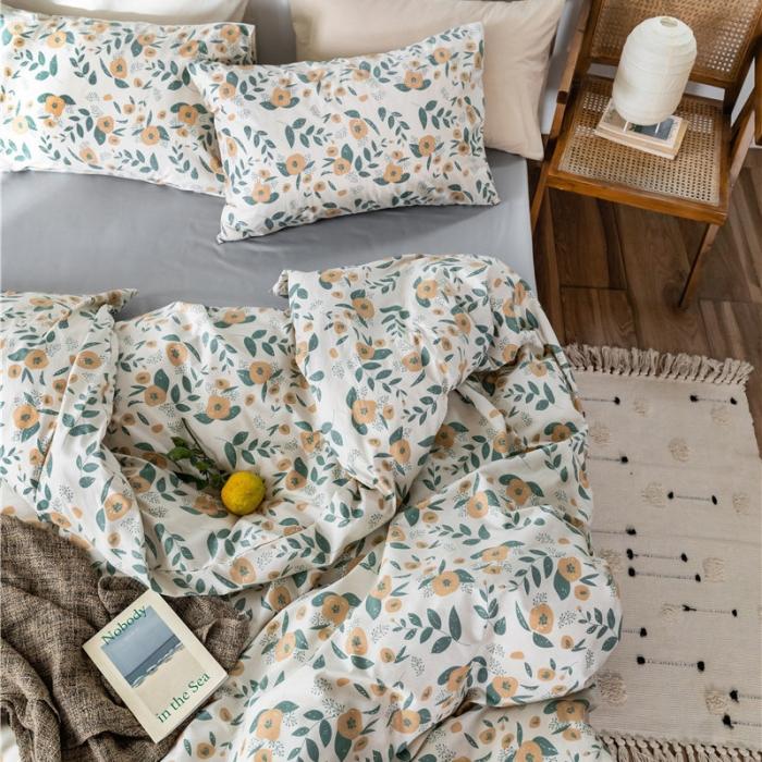 91家纺网 家纺一手货源 找家纺 棉眠 2019新款全棉13070四件套 花团锦簇