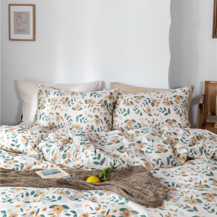 91家纺网 家纺一手货源 找家纺 棉眠 2019新款全棉13070四件套 花团锦簇