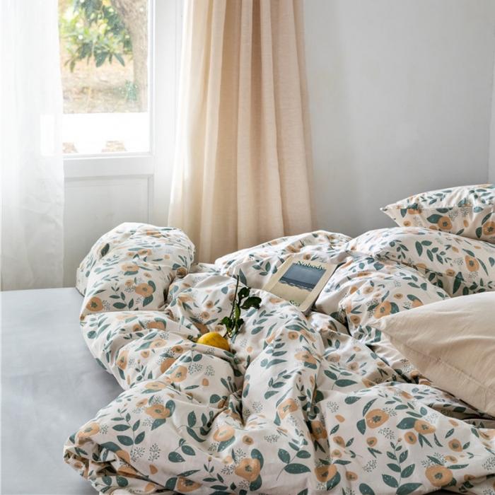 91家纺网 家纺一手货源 找家纺 棉眠 2019新款全棉13070四件套 花团锦簇