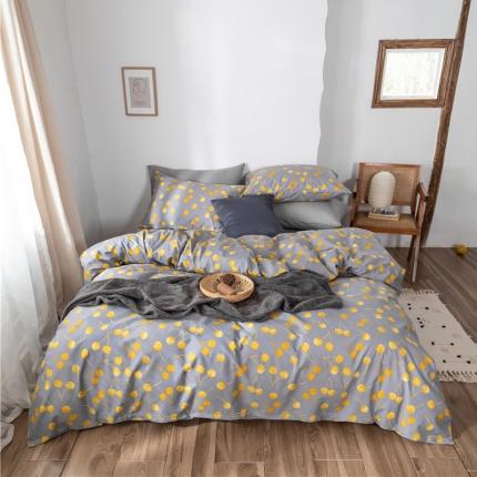 91家纺网 家纺一手货源 找家纺 棉眠 2019新款全棉13070四件套 黄樱桃