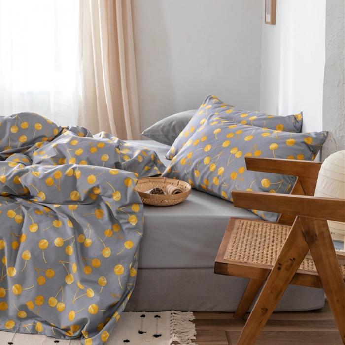 91家纺网 家纺一手货源 找家纺 棉眠 2019新款全棉13070四件套 黄樱桃