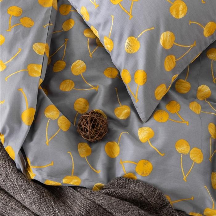 91家纺网 家纺一手货源 找家纺 棉眠 2019新款全棉13070四件套 黄樱桃