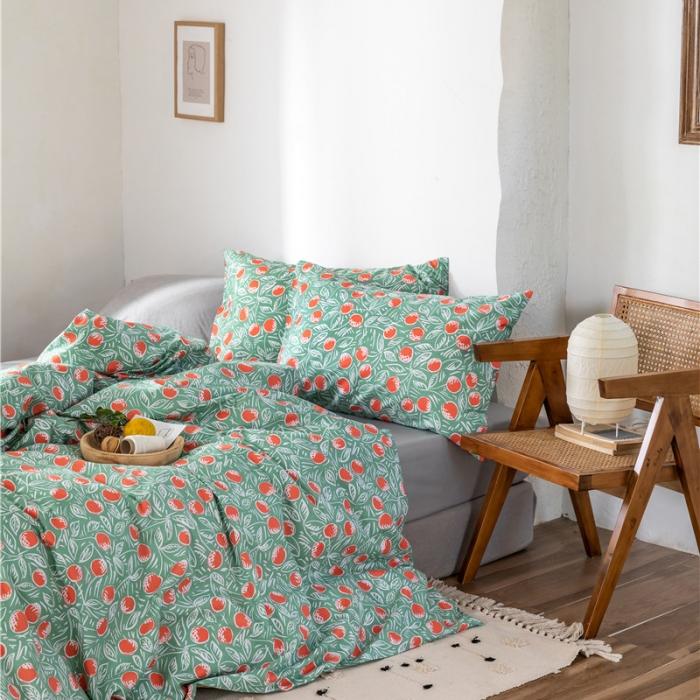 91家纺网 家纺一手货源 找家纺 棉眠 2019新款全棉13070四件套 硕果