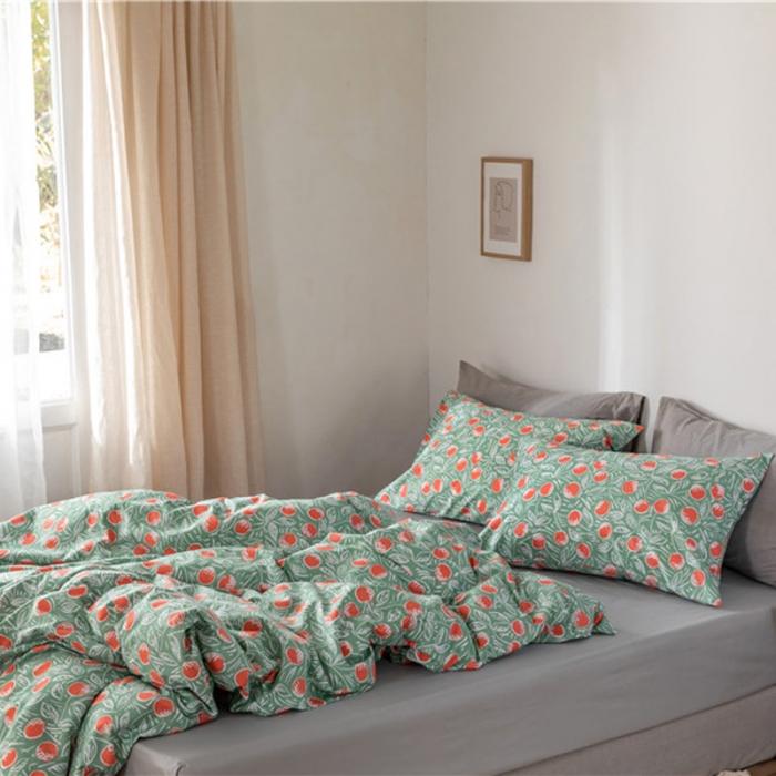 91家纺网 家纺一手货源 找家纺 棉眠 2019新款全棉13070四件套 硕果