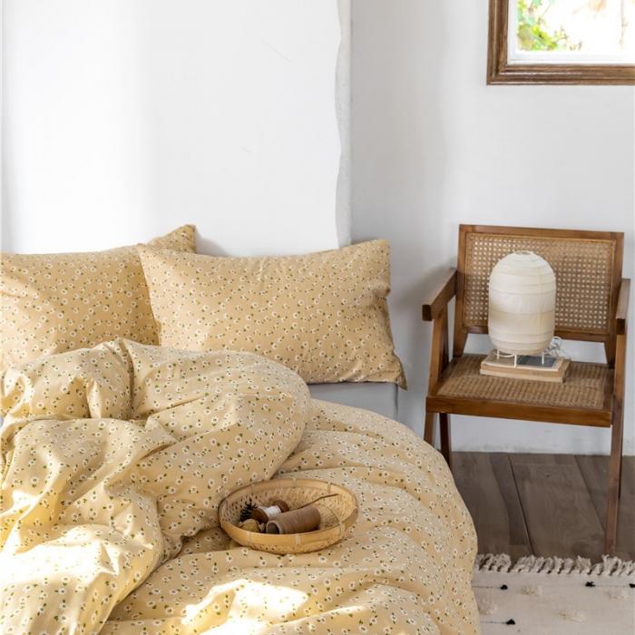 91家纺网 家纺一手货源 找家纺 棉眠 2019新款全棉13070四件套 小雏菊