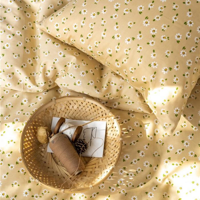 91家纺网 家纺一手货源 找家纺 棉眠 2019新款全棉13070四件套 小雏菊