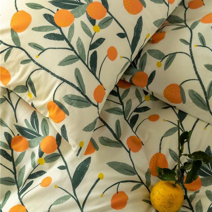 91家纺网 家纺一手货源 找家纺 棉眠 2019新款全棉13070四件套 小金桔