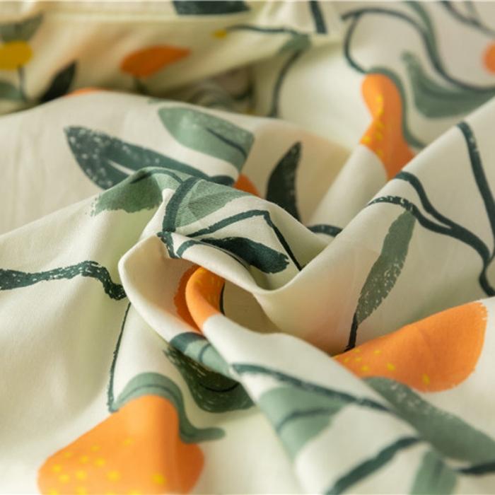 91家纺网 家纺一手货源 找家纺 棉眠 2019新款全棉13070四件套 小金桔