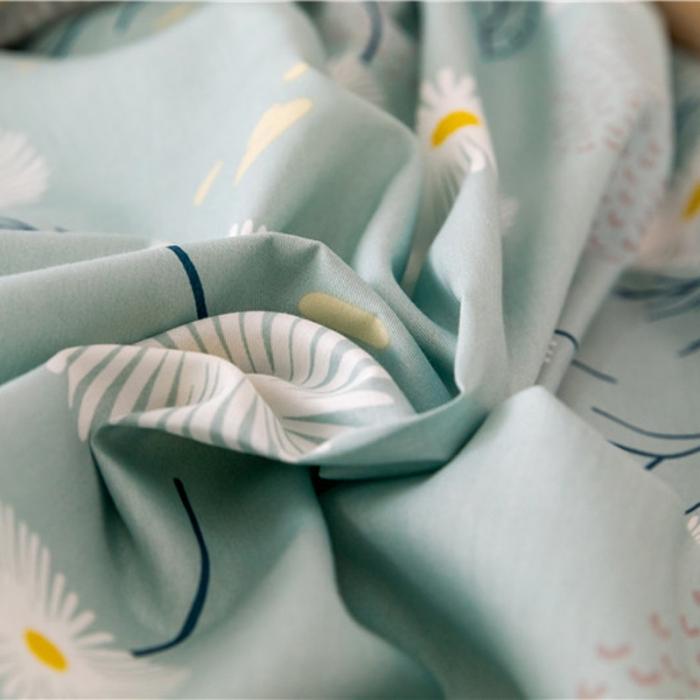 91家纺网 家纺一手货源 找家纺 棉眠 2019新款全棉13070四件套 洋甘菊-绿