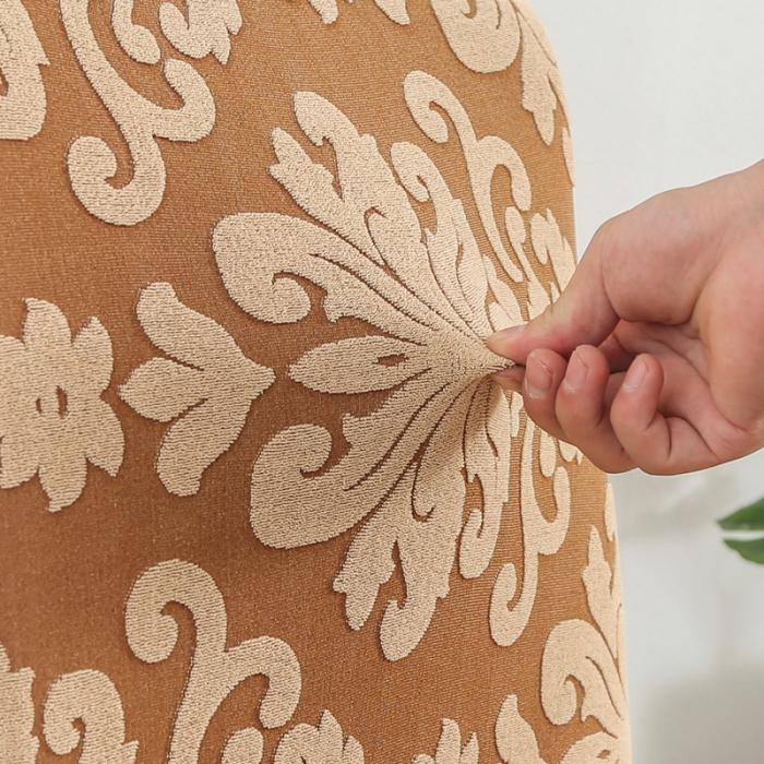 91家纺网 家纺一手货源 找家纺 兴妮雅家纺 2020新款大提花椅子套 大提花金黄