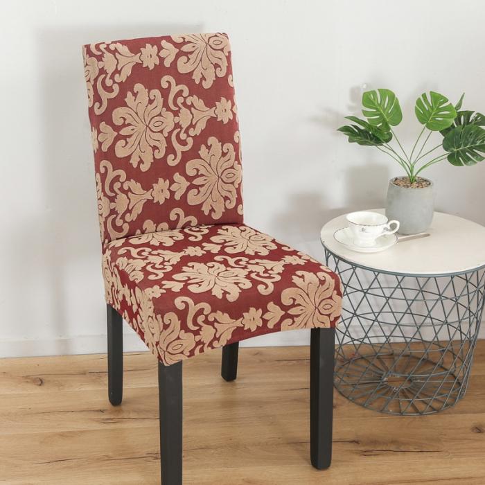 91家纺网 家纺一手货源 找家纺 兴妮雅家纺 2020新款大提花椅子套 大提花酒红