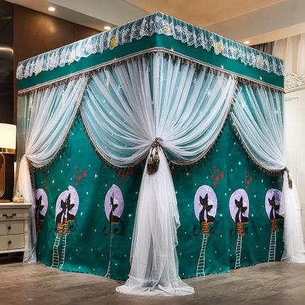 91家纺网 家纺一手货源 找家纺 艾晶美 2019豪华床幔蚊帐单帐纱单布帘单布防尘顶 情之恋