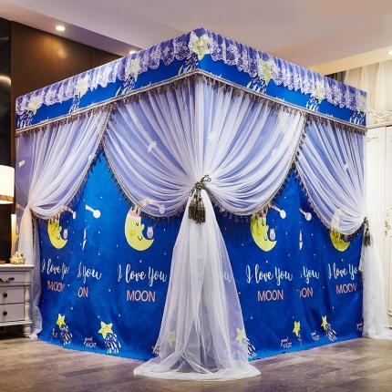 91家纺网 家纺一手货源 找家纺 艾晶美 2019豪华床幔蚊帐单帐纱单布帘单布防尘顶 晚安