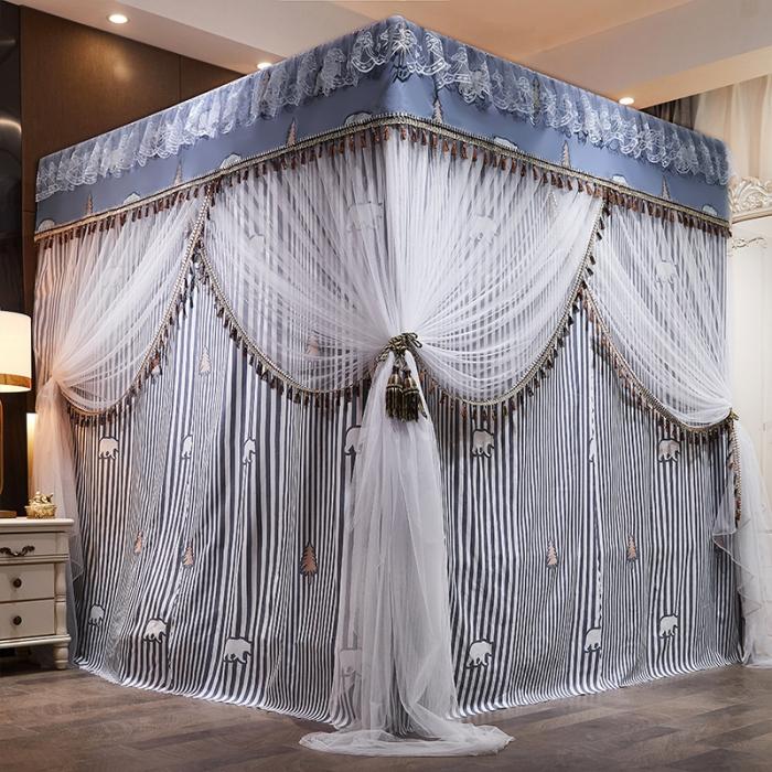 91家纺网 家纺一手货源 找家纺 艾晶美 2019豪华床幔蚊帐单帐纱单布帘单布防尘顶 北欧印记
