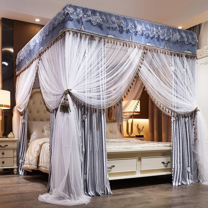 91家纺网 家纺一手货源 找家纺 艾晶美 2019豪华床幔蚊帐单帐纱单布帘单布防尘顶 北欧印记