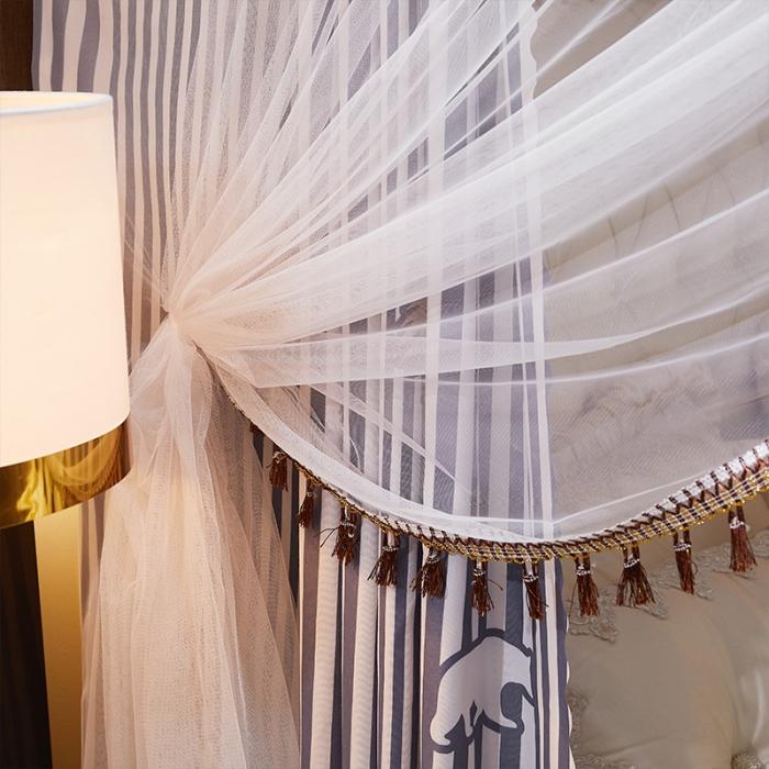 91家纺网 家纺一手货源 找家纺 艾晶美 2019豪华床幔蚊帐单帐纱单布帘单布防尘顶 北欧印记