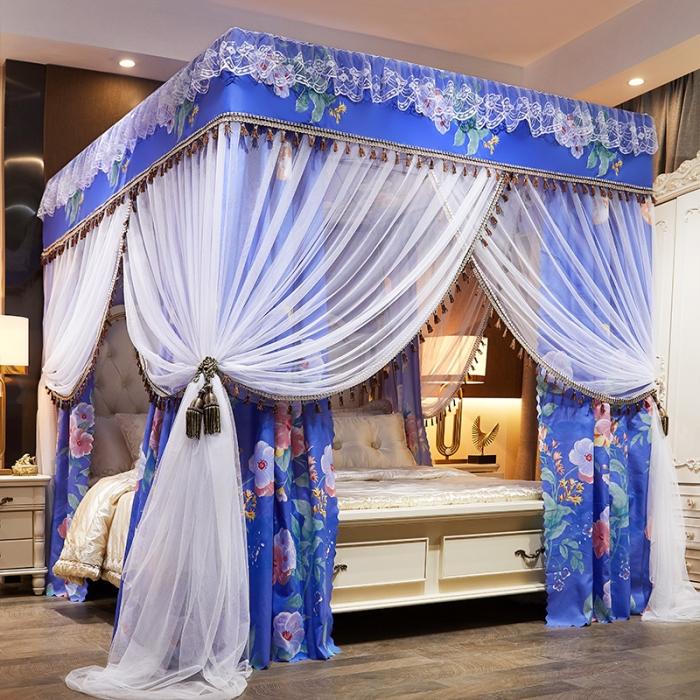 91家纺网 家纺一手货源 找家纺 艾晶美 2019豪华床幔蚊帐单帐纱单布帘单布防尘顶 扶摇