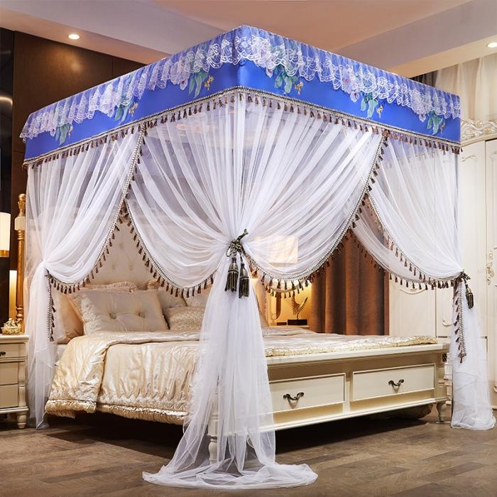 91家纺网 家纺一手货源 找家纺 艾晶美 2019豪华床幔蚊帐单帐纱单布帘单布防尘顶 扶摇