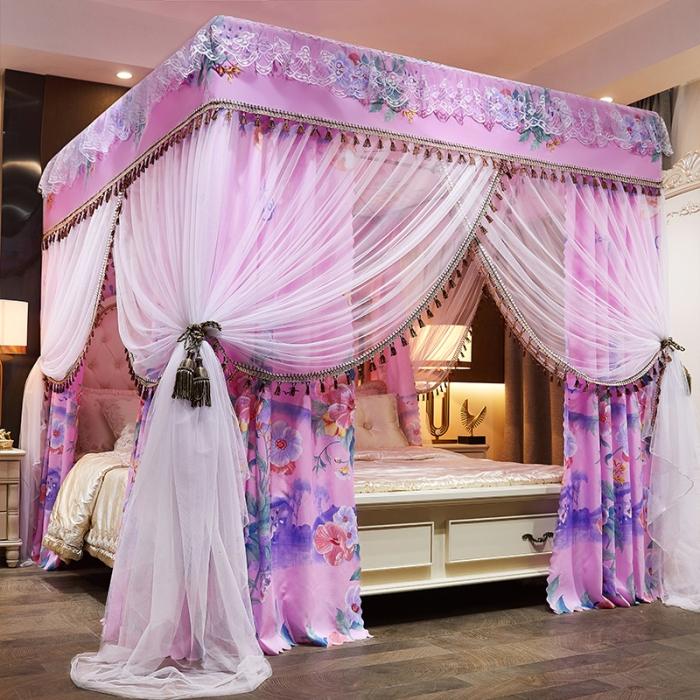 91家纺网 家纺一手货源 找家纺 艾晶美 2019豪华床幔蚊帐单帐纱单布帘单布防尘顶 菱彩