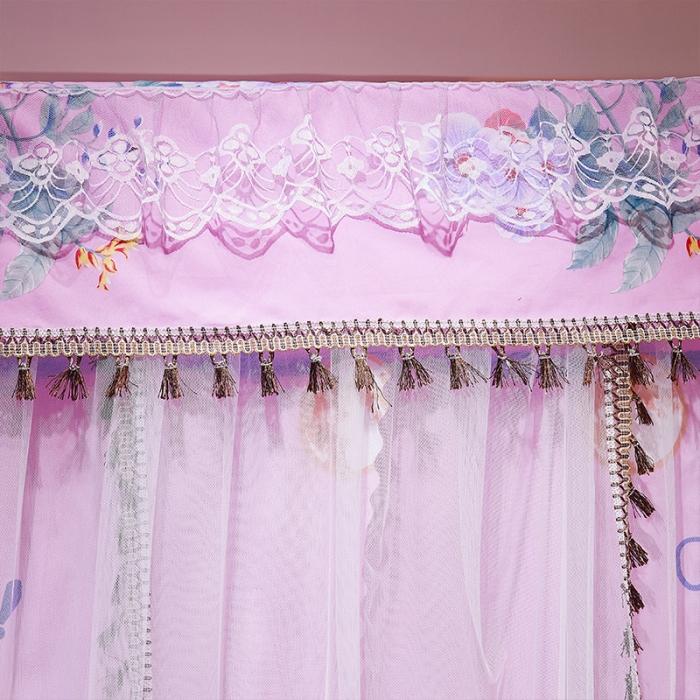 91家纺网 家纺一手货源 找家纺 艾晶美 2019豪华床幔蚊帐单帐纱单布帘单布防尘顶 菱彩