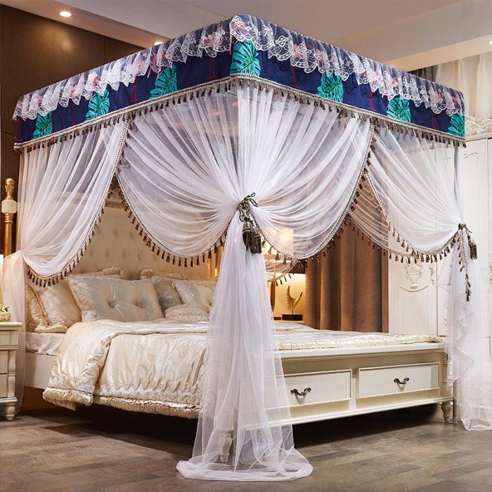 91家纺网 家纺一手货源 找家纺 艾晶美 2019豪华床幔蚊帐单帐纱单布帘单布防尘顶 普罗旺斯