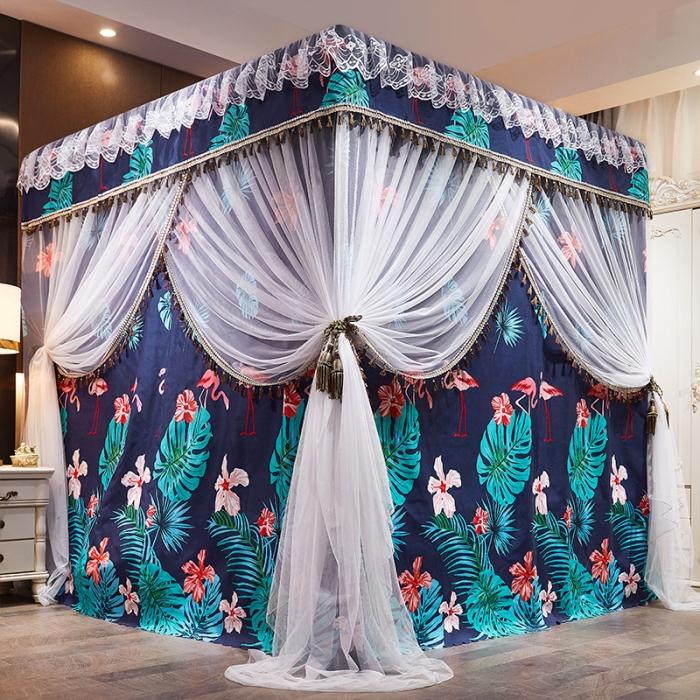 91家纺网 家纺一手货源 找家纺 艾晶美 2019豪华床幔蚊帐单帐纱单布帘单布防尘顶 普罗旺斯