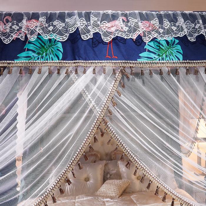 91家纺网 家纺一手货源 找家纺 艾晶美 2019豪华床幔蚊帐单帐纱单布帘单布防尘顶 普罗旺斯