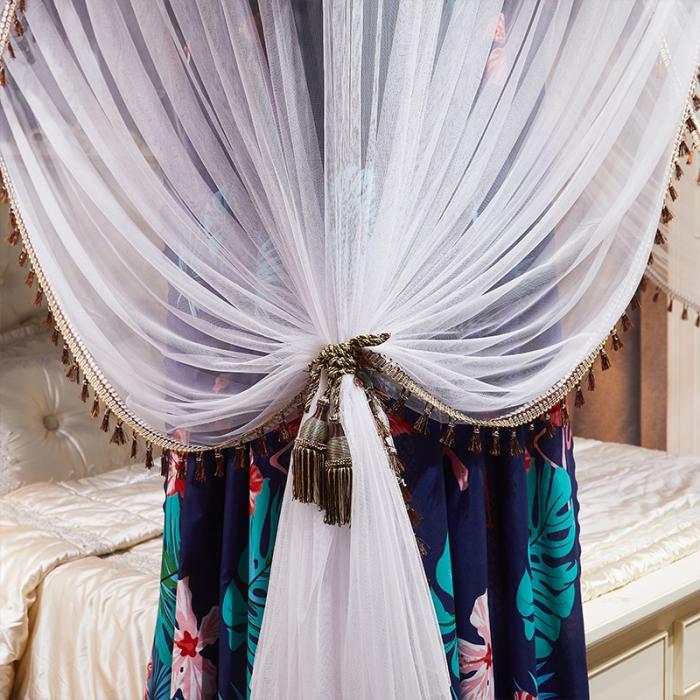 91家纺网 家纺一手货源 找家纺 艾晶美 2019豪华床幔蚊帐单帐纱单布帘单布防尘顶 普罗旺斯