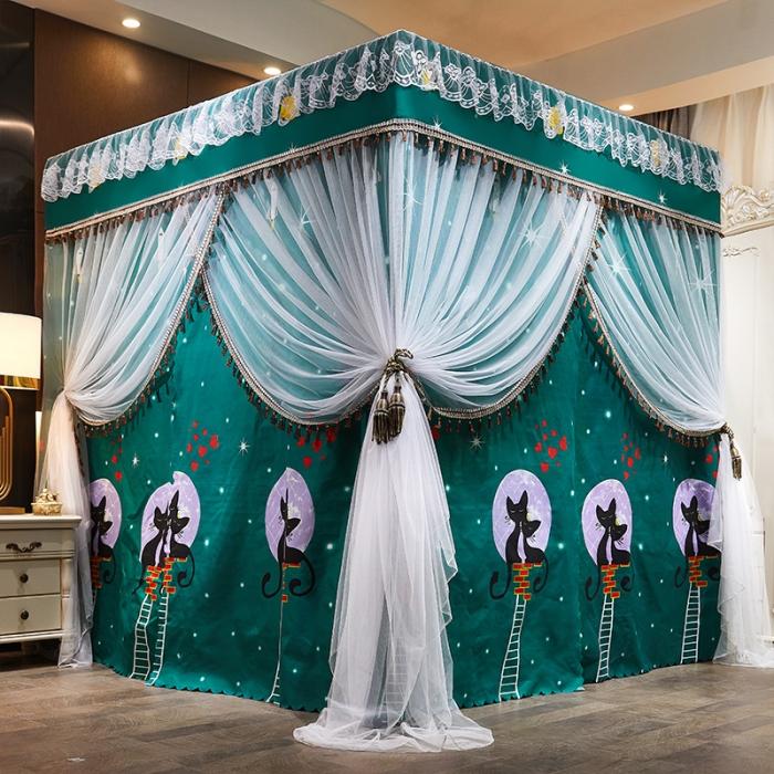 91家纺网 家纺一手货源 找家纺 艾晶美 2019豪华床幔蚊帐单帐纱单布帘单布防尘顶 情之恋