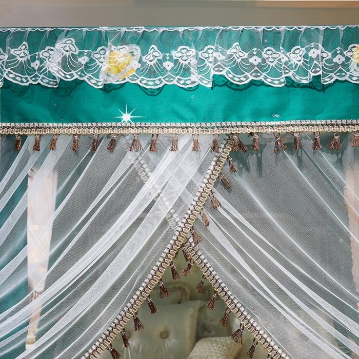 91家纺网 家纺一手货源 找家纺 艾晶美 2019豪华床幔蚊帐单帐纱单布帘单布防尘顶 情之恋