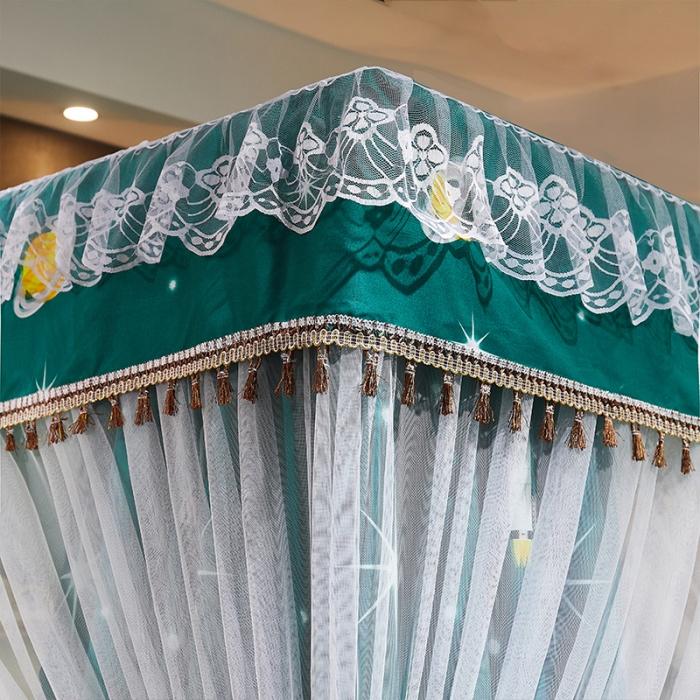 91家纺网 家纺一手货源 找家纺 艾晶美 2019豪华床幔蚊帐单帐纱单布帘单布防尘顶 情之恋