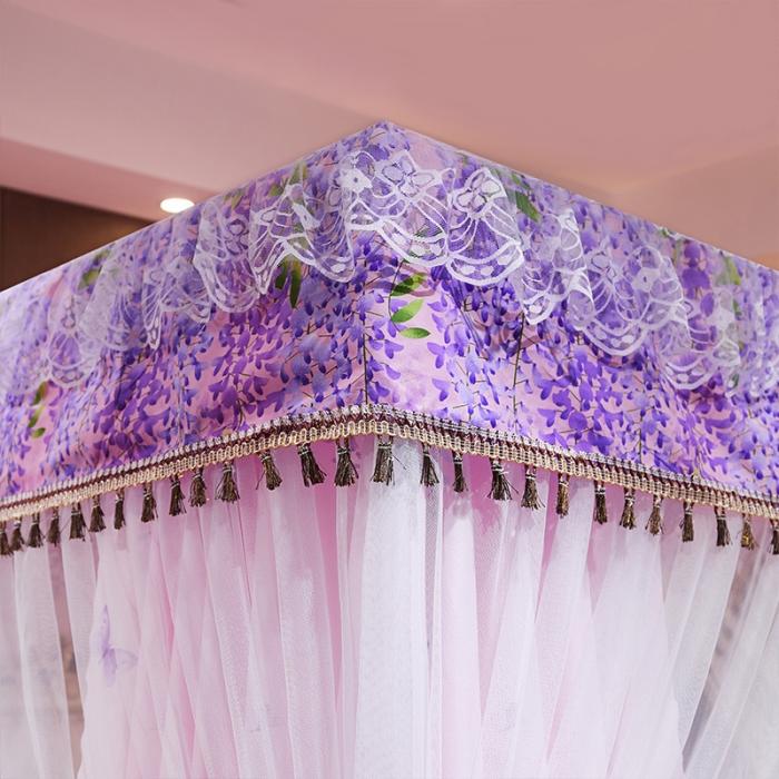 91家纺网 家纺一手货源 找家纺 艾晶美 2019豪华床幔蚊帐单帐纱单布帘单布防尘顶 天鹅湖