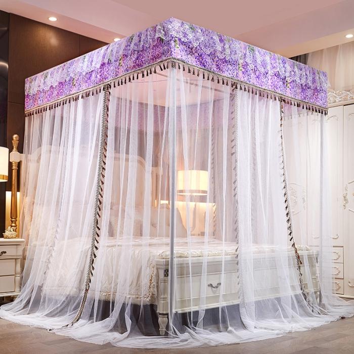 91家纺网 家纺一手货源 找家纺 艾晶美 2019豪华床幔蚊帐单帐纱单布帘单布防尘顶 天鹅湖