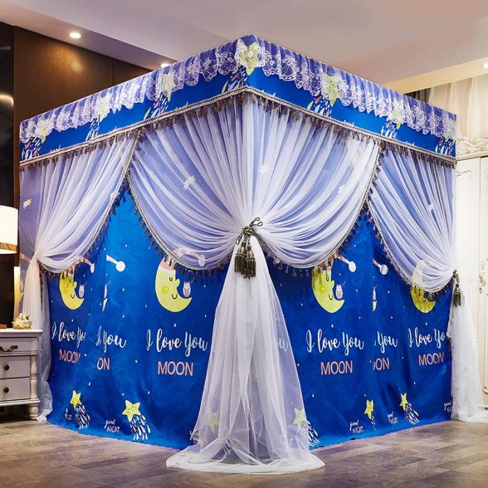 91家纺网 家纺一手货源 找家纺 艾晶美 2019豪华床幔蚊帐单帐纱单布帘单布防尘顶 晚安