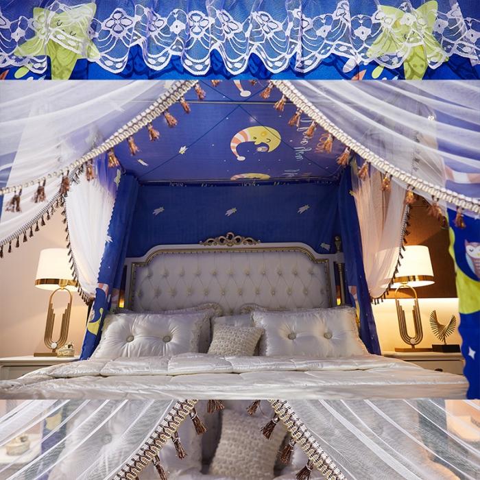 91家纺网 家纺一手货源 找家纺 艾晶美 2019豪华床幔蚊帐单帐纱单布帘单布防尘顶 晚安