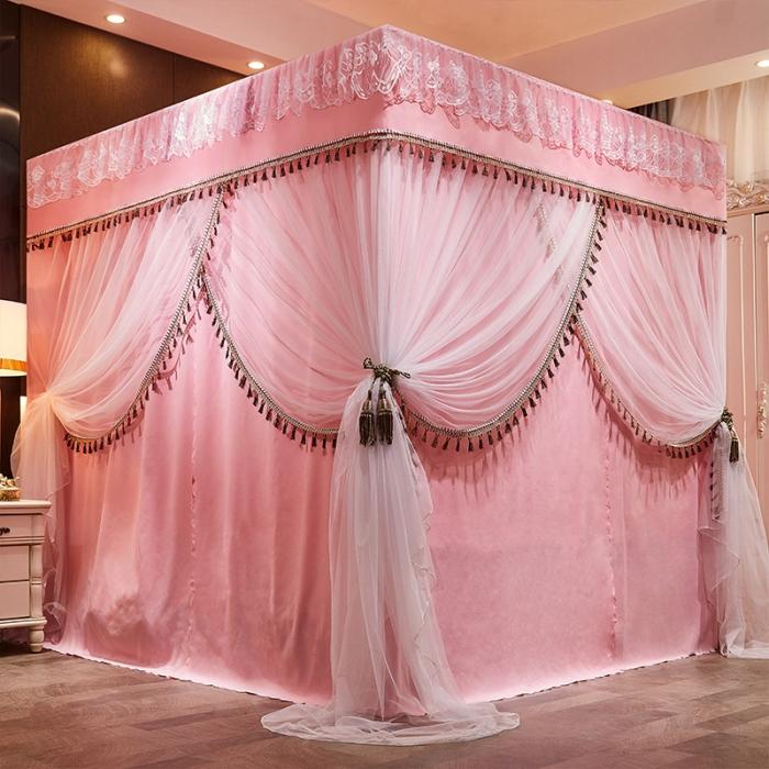 91家纺网 家纺一手货源 找家纺 艾晶美 2019豪华床幔蚊帐单帐纱单布帘单布防尘顶 温馨玉