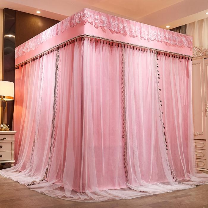 91家纺网 家纺一手货源 找家纺 艾晶美 2019豪华床幔蚊帐单帐纱单布帘单布防尘顶 温馨玉