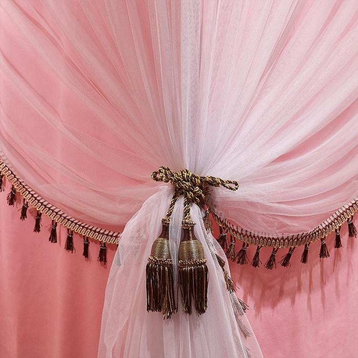 91家纺网 家纺一手货源 找家纺 艾晶美 2019豪华床幔蚊帐单帐纱单布帘单布防尘顶 温馨玉