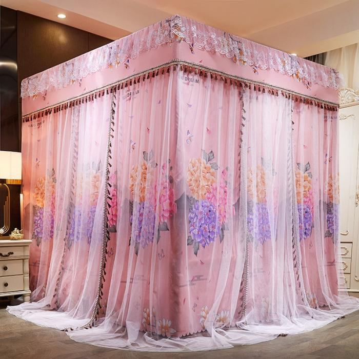 91家纺网 家纺一手货源 找家纺 艾晶美 2019豪华床幔蚊帐单帐纱单布帘单布防尘顶 夏语