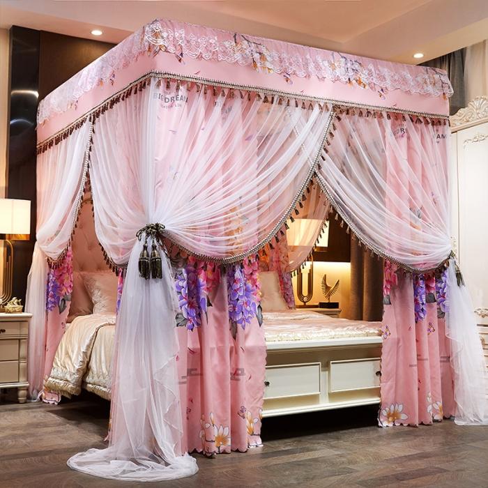 91家纺网 家纺一手货源 找家纺 艾晶美 2019豪华床幔蚊帐单帐纱单布帘单布防尘顶 夏语