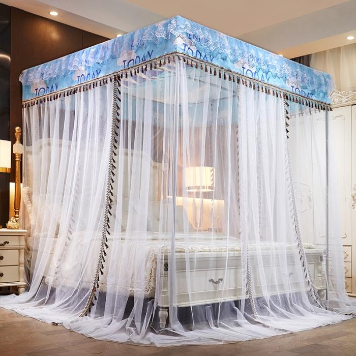 91家纺网 家纺一手货源 找家纺 艾晶美 2019豪华床幔蚊帐单帐纱单布帘单布防尘顶 一帆风顺