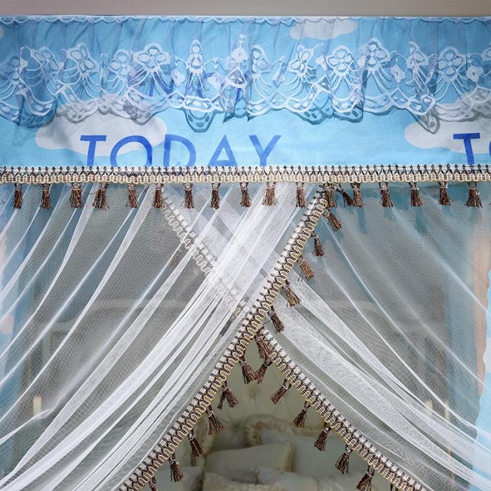 91家纺网 家纺一手货源 找家纺 艾晶美 2019豪华床幔蚊帐单帐纱单布帘单布防尘顶 一帆风顺