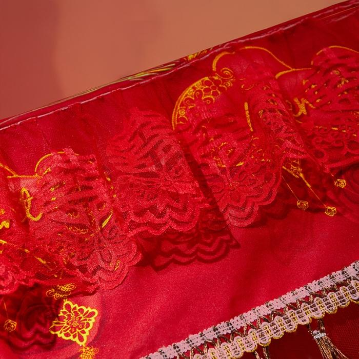 91家纺网 家纺一手货源 找家纺 艾晶美 2019豪华床幔蚊帐单帐纱单布帘单布防尘顶 永结同心