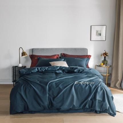 91家纺网 家纺一手货源 找家纺 （总）柚子家纺 100支贡缎澳棉绣花四件套图二