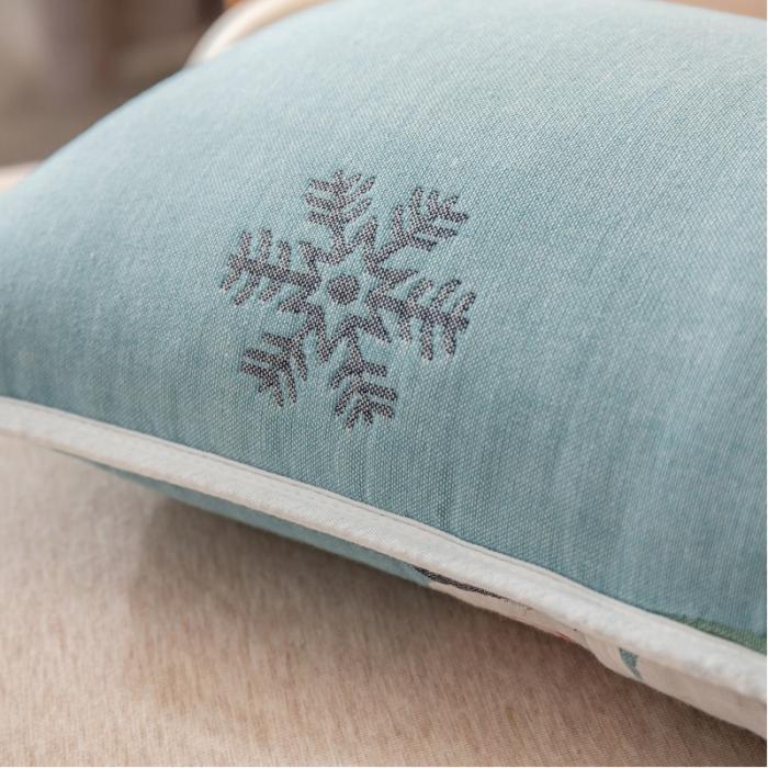 91家纺网 家纺一手货源 找家纺 A类纯棉六层纱布枕套婴儿童幼儿园枕皮全棉宝宝枕头套雪人兰